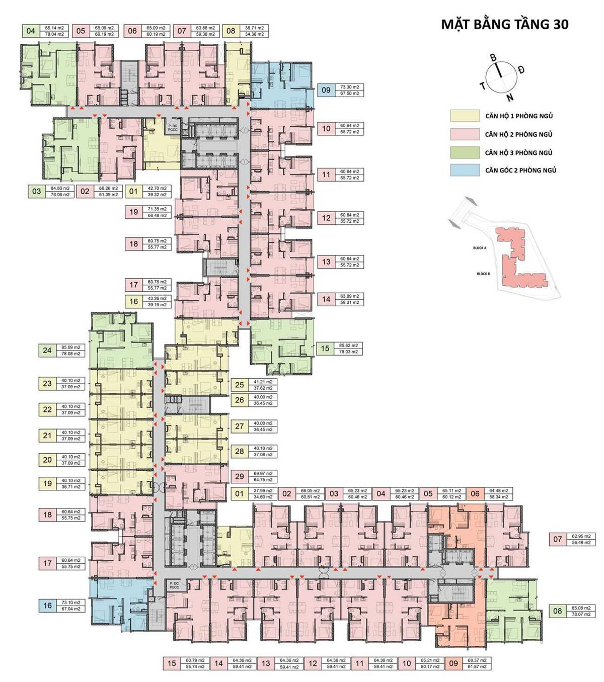 Mặt bằng chi tiết từng tầng căn hộ Opal Skyline