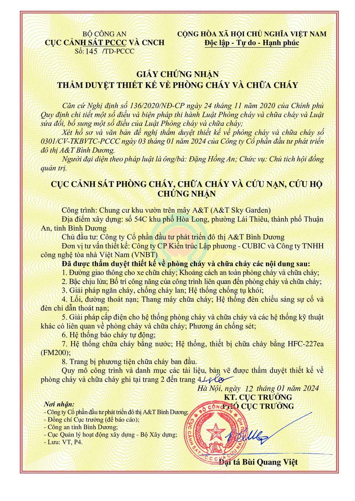 Tất tần tật pháp lý dự án A&T Sky Garden mới nhất