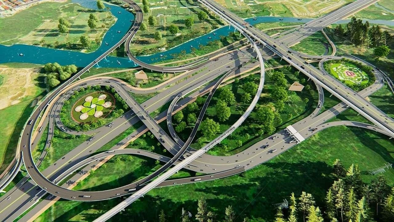 Nút giao Vành đai 3 TP.HCM với cao tốc TP.HCM - Long Thành - Dầu Giây. Ảnh: Ban Giao thông.