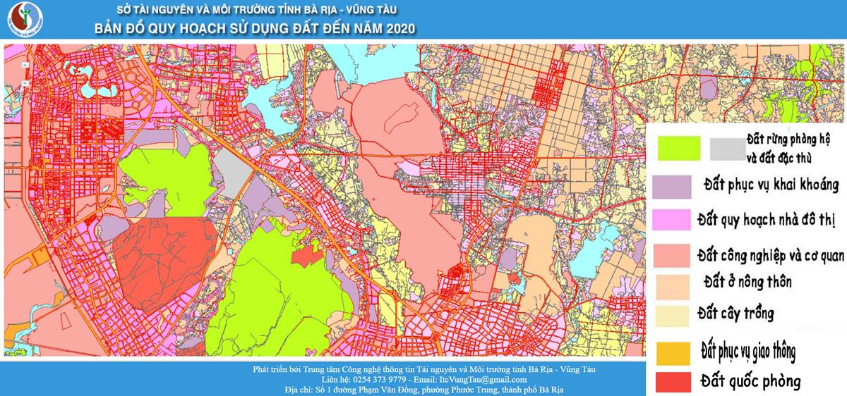Màn hình phần mềm xem quy hoạch Bà Rịa Vũng Tàu