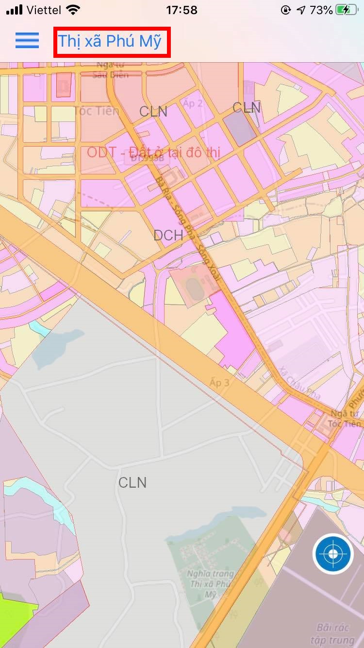 Hiển thị vị trí tương ứng với nơi đã chọn 