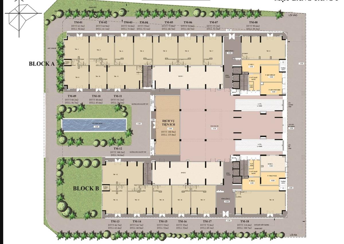 Mặt bằng tầng 1 Osimi Phú Mỹ