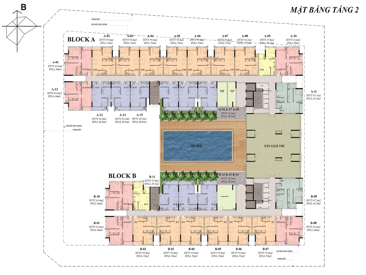 Mặt bằng tầng 2 dự án Osimi