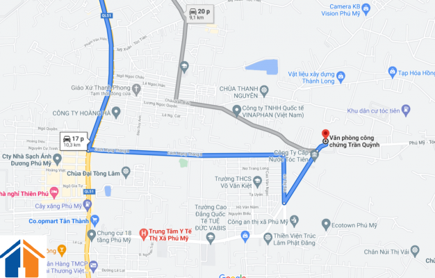 Vị trí văn phòng công chứng Trần Quỳnh