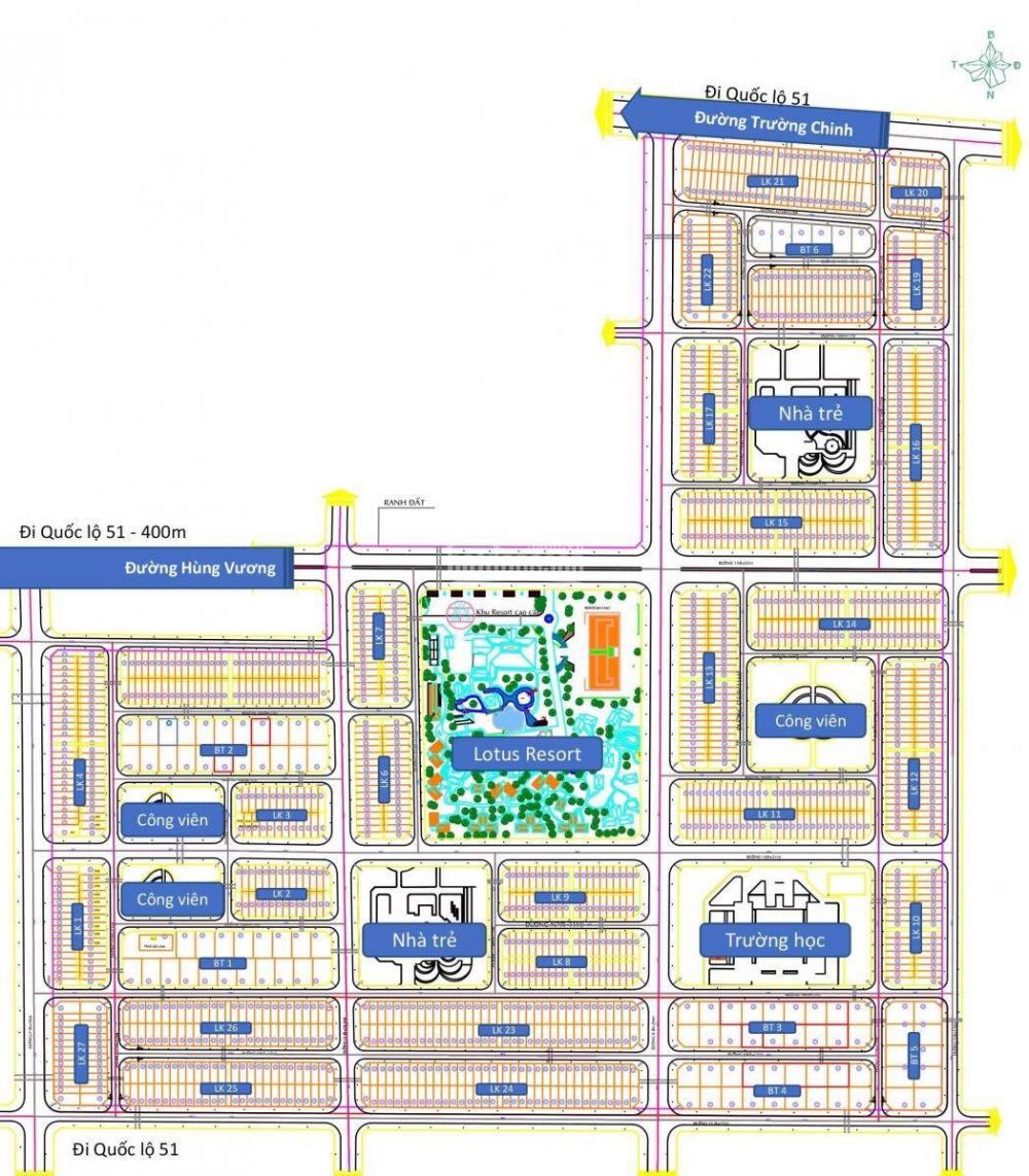 Mặt bằng sơ đồ phân lô dự án ATA Phú Mỹ