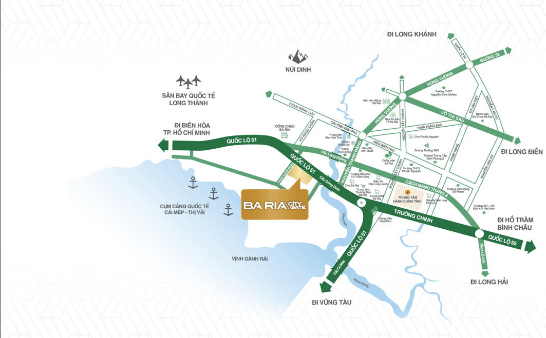 Vị trí dự án Bà Rịa City Gate