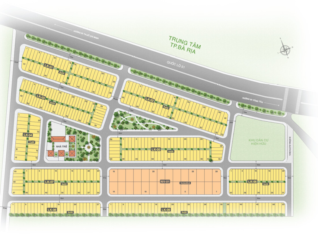 Mặt bằng phân lô Bà Rịa City Gate