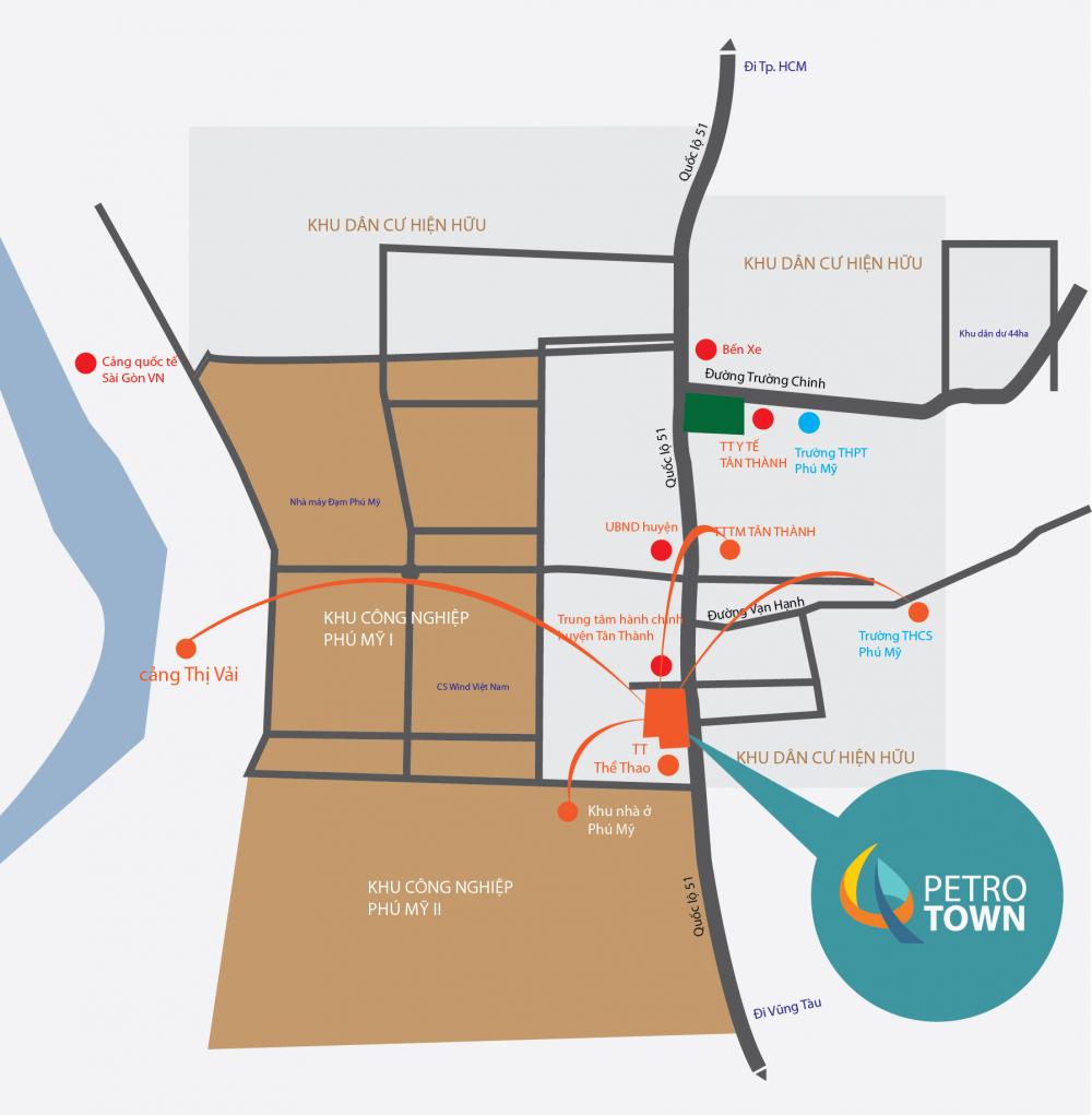 Vị trí Petro Town Phú Mỹ