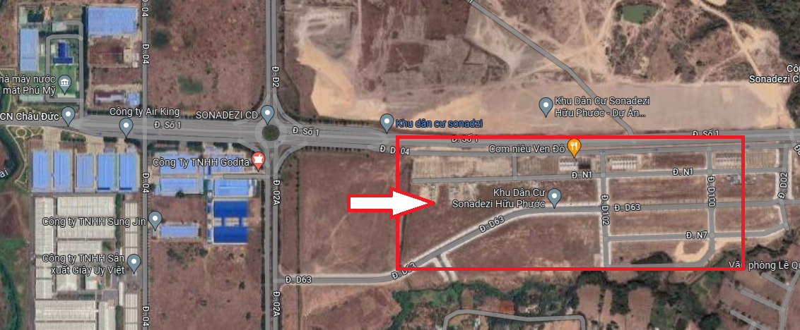 Vị trí dự án Sonadezi Hữu Phước