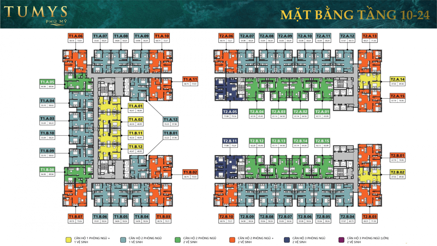 Mặt bằng tầng 10-24