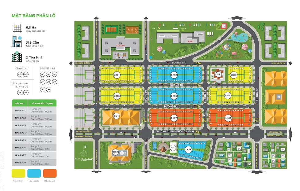 Sơ đồ phân lô ecotown phú mỹ