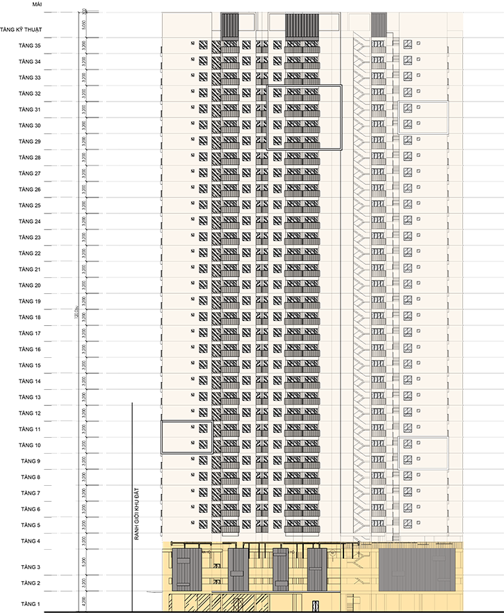 Mặt bằng tầng tháp A