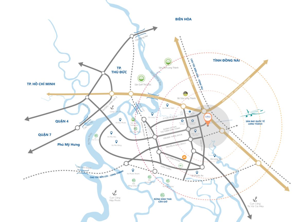 Vị trí Fiato Airport City Nhơn Trạch