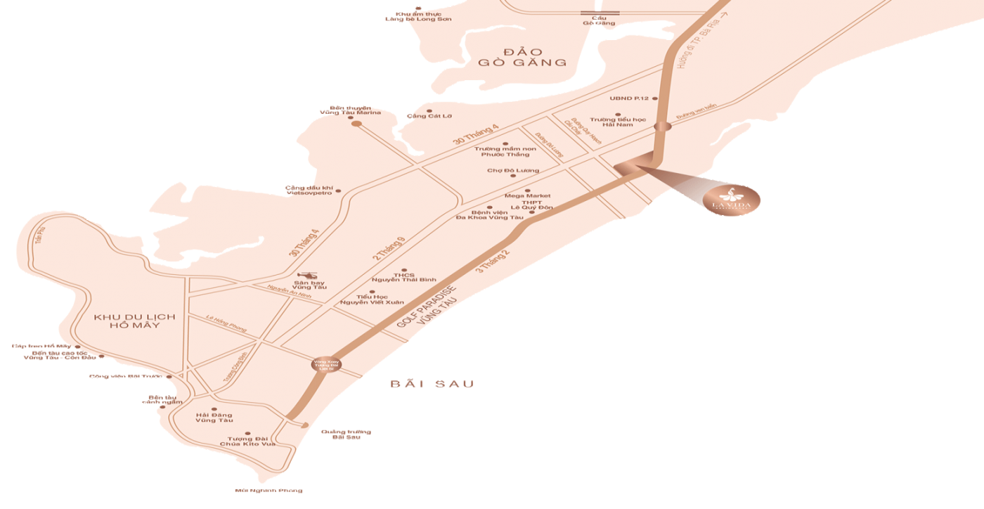 Vị trí nhà phố Lavida Vũng Tàu