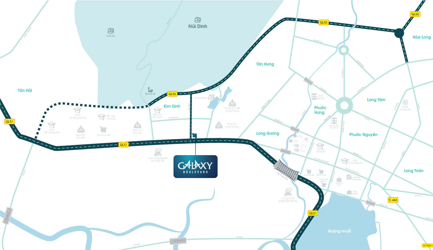 Vị trí dự án Galaxy Boulevard Bà Rịa