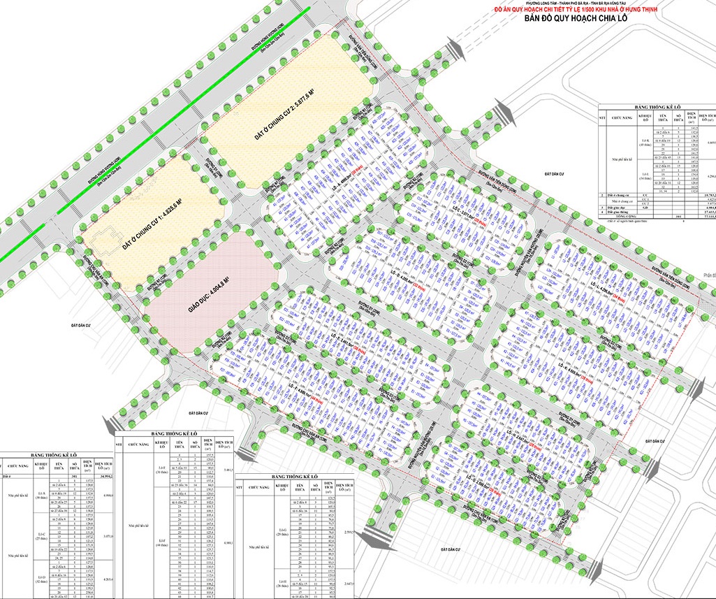 Mặt bằng phân lô dự án Bà Rịa Residence