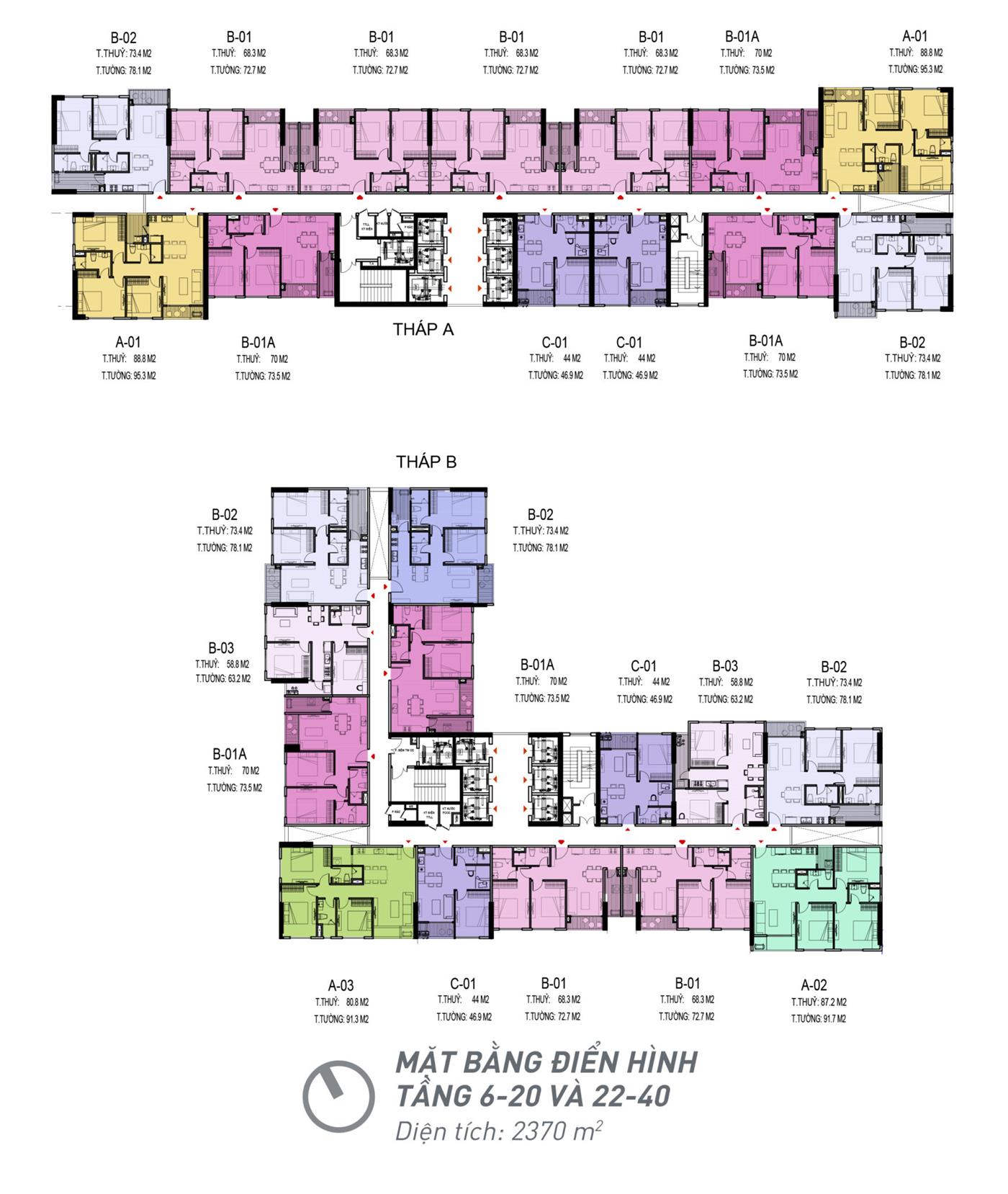 Mặt bằng căn hộ A&T Sky Garden