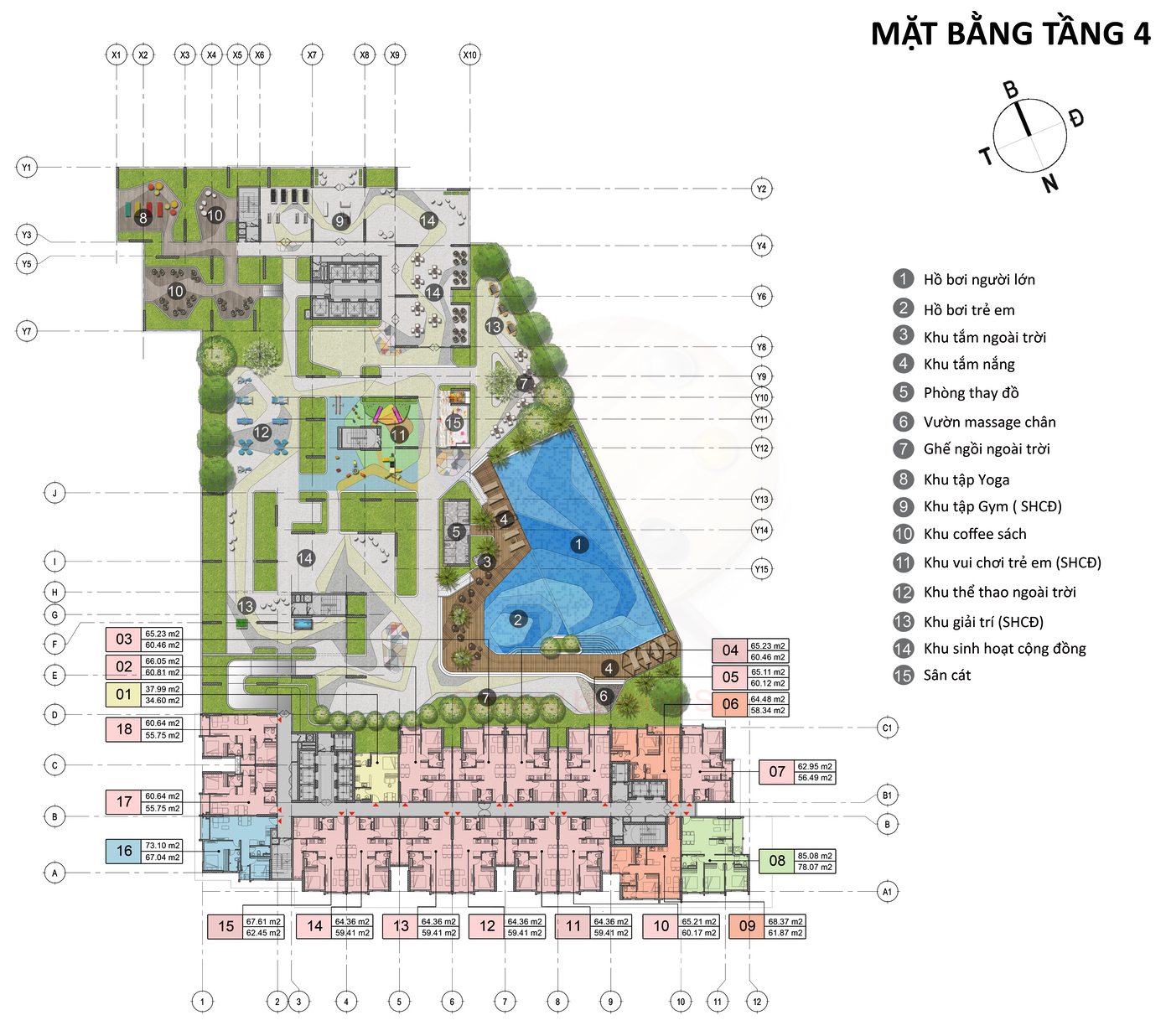 Mặt bằng tiện ích lầu 3