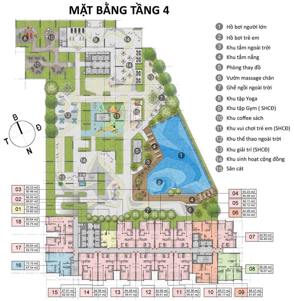 Mặt bằng tầng tiện ích Opal Skyline