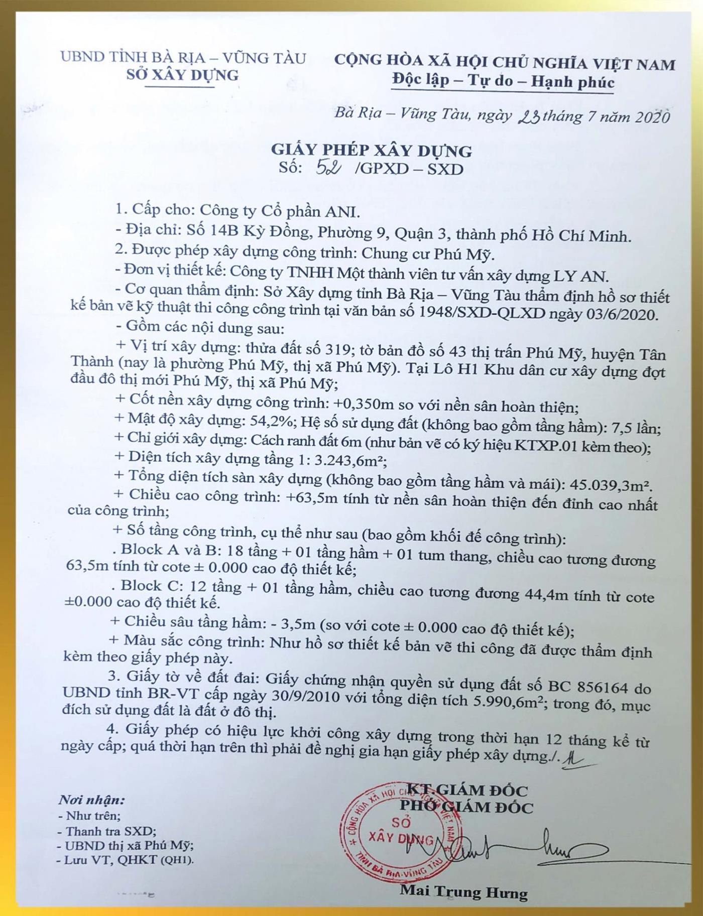 Pháp lý dự án Osimi Phú Mỹ