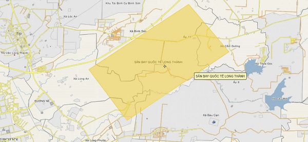 Vị trí sân bay Long Thành