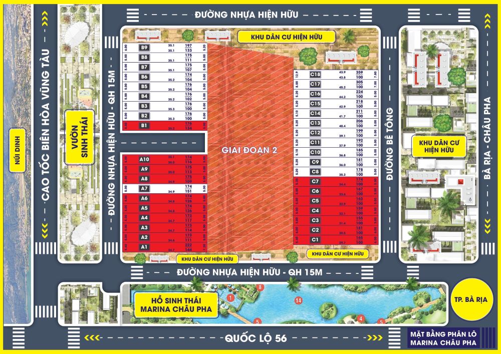 Tổng quan mặt bằng Đất nền gần hồ Châu Pha
