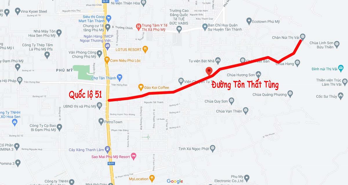 Vị trí đường Tôn Thấp Tùng